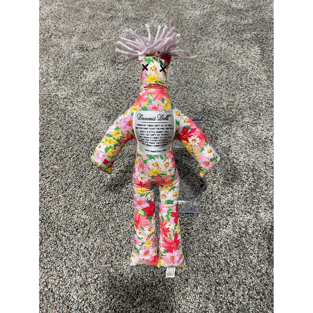 Dammit Doll Pink Floral Stress Relief Gag Gift Voodoo Doll